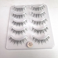 Mode chaude cinq paires de cils à bande complète Comic Eye Light Faux cils 3d Faux Mink Silk Strip Eye Lashes vendeurs en gros