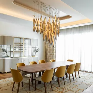 लक्जरी डिजाइन इनडोर सजावट कस्टम बड़ी परियोजना प्रकाश होटल की लॉबी विला आधुनिक झूमर