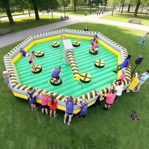 Máquina de <span class=keywords><strong>Juegos</strong></span> Inflable Comercial: Desafío Deportivo para Adultos, Diversión al Aire Libre, Hora de Diversión, Plataforma Giratoria Manual, Accesorios para Team Building Empresarial - Product Image 1