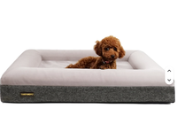 Yangyangpet Luxuriöses Samt-Hundebett mit Abnehmbarem Waschbarem Bezug, Polyurethan-Schaumfüllung, Dreieckige Form, Einfarbig Cartoon-Design