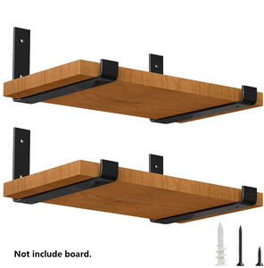 RHETECH L Shelf <strong>Bracket</strong> Heavy Duty DIY Open <strong>Shelving</strong> Hardware Rustic Iron Metal Scaffold <strong>Black</strong> Wall Floating Shelf <strong>Brackets</strong> - Product Image 5