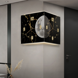 Horloge murale LED <span class=keywords><strong>Orsay</strong></span> Art sur mesure en gros, design moderne de luxe, œuvre d'art nature morte contemporaine, horloge lumineuse suspendue pour hôtel et salon - Product Image 1