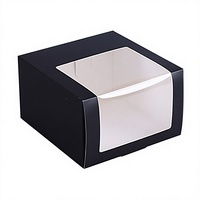 Boîte d'emballage universelle transfrontalière pour casquette de baseball carrée, boîte en papier pliable transparente noire pour casquette snapback avec fenêtre offset