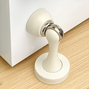 Milky White Magnetic Door <b>Stopper</b> With Hole Punch Floor Catcher For Bathroom Door Anti Collision Pad - Product Image 2