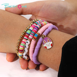 2025 joyería personalizada regalo de Pascua niña Golg pulsera de cuentas pulsera de arcilla con abalorio de huevos - Product Image 3