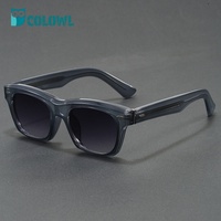 Lunettes de soleil vintage de luxe tendance avec monture TR, pour femme et homme, style funky, carrées, épaisses, logo personnalisé, monture beige, verres UV400