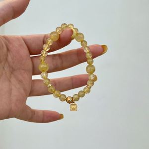 Dylam New Design Dainty Charm Natural Gold Crystal <b>Bead</b> <b>Bracelets</b> for Daily Wear Fine Fashion Jewelry Supplier - Product Image 5