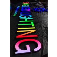 Letras Luminosas RGB Programables para Exteriores, Letrero Comercial Gigante, Letras LED Multicolores Programables, Letreros LED