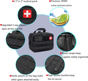 Trousse de premiers soins professionnelle 136 en 1 et kit de survie d'urgence pour la chasse en pleine nature - Product Image 3