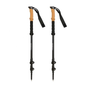 IRONDONKEY poignée en liège bâtons de marche extérieur en alliage d'aluminium canne <span class=keywords><strong>l</strong></span>égère et réglable baguette d'alpinisme bâtons de marche - Product Image 1