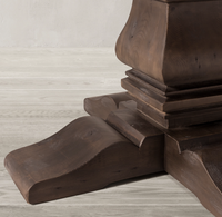 Table à manger vintage en chêne, pieds tournés, style rustique, rectangulaire, bois vieilli