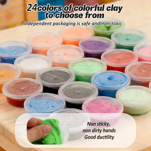 Ensemble de pâte à modeler super légère à séchage à l'air libre Zhorya, 24 couleurs, non toxique, pour enfants, kit de pâte à modeler DIY - Product Image 3