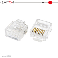 Konektor Plug Mini Pendek Cat5 Cat6 Rj45 8p8c 8pin untuk Kabel Jaringan Pipih