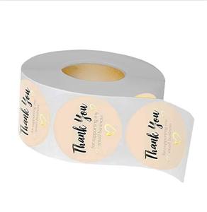 Autocollants de cercle en vinyle imperméables auto-adhésifs personnalisés personnalisés pour cadre photo et rouleaux d'emballage cadeau bougie - Product Image 1