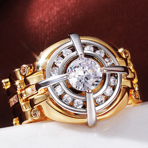 Anello Bicolore per Donne, Stile Lussuoso, Accessorio alla Moda per Feste, Regalo Trendy - Product Image 2