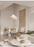 Luminaires suspendus en métal et tissu de style vintage français de luxe, réglables en hauteur, LED à économie d'énergie, blancs, haut de gamme pour hôtel