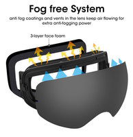 Masque de ski anti-buée personnalisé lunettes de motoneige protection UV hiver miroir extérieur bleu snowboard lunettes de planche à neige