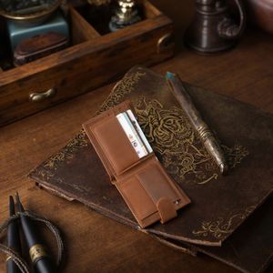 Boshiho Handmade Vintage Leather Card Holders Durable No Closure with RFID Protection Hand Grip Pattern <b>Coin</b> <b>Purse</b> - Product Image 2