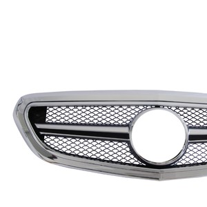 Mercedes-Benz E-Class 212 Front Grille Single Bar ABS Plastic Black Silver Chrome Mesh Design - Product Image 1