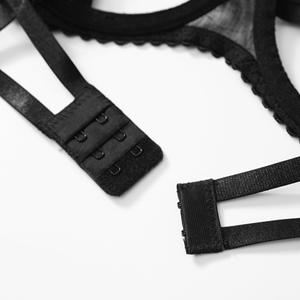 Venta caliente Encaje Sexy Supergirl Lencería Mujeres Vendaje Hollow Out Sexy Lingerie Set Tres piezas Liga Fabricante China - Product Image 5