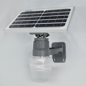 โคมไฟติดผนังพลังงานแสงอาทิตย์ 12V LED โพลีคาร์บอเนตทรงกระบอกสำหรับแสงสว่างภายนอกอาคาร - Product Image 1