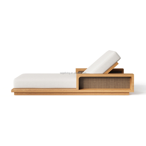 Sageliving Chaise longue de luxe moderne en teck Chaise longue de piscine en <span class=keywords><strong>bois</strong></span> incurvé pour hôtels jardins villas mobilier d'extérieur - Product Image 5