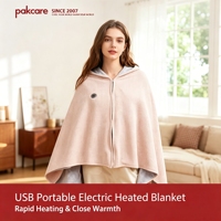 Manta Eléctrica Poncho Suave y Cálida, 3 Niveles de Calor y Alimentación USB, Perfecta para Sofá, Oficina, Exteriores, para Cualquier Persona