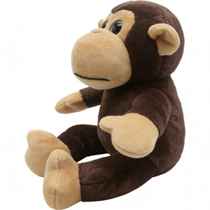 Singe en peluche personnalisé avec de grands yeux brillants, accents beiges sur le visage et les pattes, thème jungle - Product Image 4
