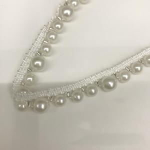 Ruban de dentelle perlé unilatéral fait à la main sangle perlée bricolage vêtements accessoires collier décoratif blanc noir dentelle ruban tresse - Product Image 6