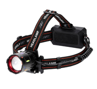 Lampe frontale LED rechargeable 800 lumens, zoomable, avec port USB-C et feu arrière COB pour le camping, la randonnée, la recherche et le sauvetage