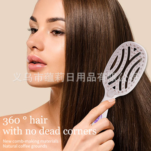 Yunli <b>Fluffy</b> Skull Top Comb Large PP Hair Massage <b>Cushion</b> For Women Home Use - Product Image 2