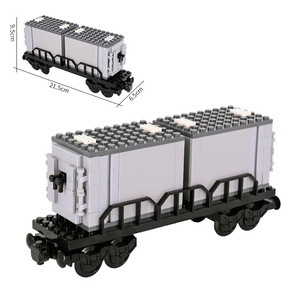 Accessoires MOC Scène de train urbain : Poulie de rail et ensemble de wagons à base plate de la série Train, <span class=keywords><strong>jouet</strong></span> d'assemblage - Product Image 5