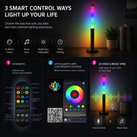 Barre lumineuse LED RGBIC rétractable à hauteur réglable, couleurs magiques, application intelligente, réactive à la musique, USB, lumière ambiante de bureau Cyberpunk