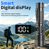 Lampe torche laser blanche 20W 1000LM avec batterie rechargeable intégrée 21700 4000mAh, étanche, pour camping en extérieur et situations d'urgence