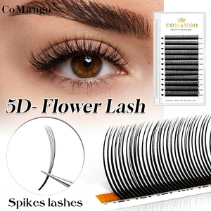 Extensions de <span class=keywords><strong>cils</strong></span> 5D Flora Spikes en gros, <span class=keywords><strong>cils</strong></span> féériques 5D effilés C/D/LC/LJ/LU, base plate, faux <span class=keywords><strong>cils</strong></span> préfabriqués effet mouillé - Product Image 1