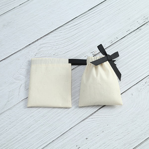 Bolsas de embalaje de joyería de lino y algodón con cordón, forma de sobre para almacenamiento de pendientes, venta al por mayor - Product Image 4