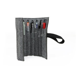 Multi-Functional Felt Pen Case Durable Felt <b>Cosmetic</b> <b>Storage</b> <b>Box</b> Bag With Cord Buckle - Product Image 4