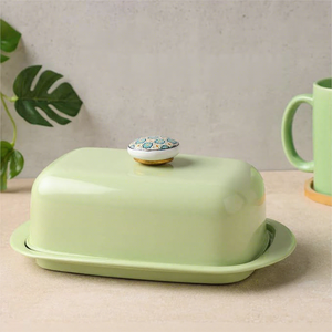 Mantequillera Rectangular de Metal con Tapa Magnética, Contenedor para Mantequilla Verde Claro - Product Image 3