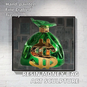 Haute qualité grandeur nature Dollar sac d'argent Sculpture créative résine artisanat pour intérieur décor à la maison <span class=keywords><strong>Art</strong></span> galerie personnage noël - Product Image 2