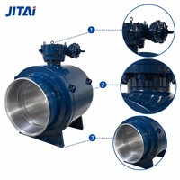 Vanne à boisseau sphérique haute température OEM à entraînement par vis sans fin en acier inoxydable forgé F304/F316, structure DBB entièrement soudée par soudage bout à bout DN25-DN1000