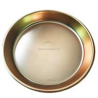 Boîte à gâteau en plastique recyclé PS JY280, contenants d'emballage jetables dorés avec couvercle transparent en PET, boîte d'emballage en plastique ronde JY280