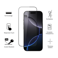 Protecteur d'écran complet pour téléphone Verre trempé 3D pour iPhone 16 Pro Max