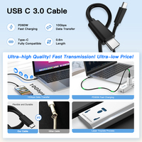 Kabel USB-C UNIEAN Grosir Pabrik USB3.0 10Gbps 60w 3A Tipe C Kabel Pengisian Cepat Data untuk iPhone ke Android