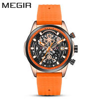 MEGIR 2235 jam tangan baru untuk pria jam tangan olahraga bermerek mewah jam tangan gelang silikon jam bercahaya kalender jam tangan Montre Homme