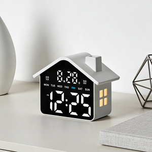 LED Digital <strong>Alarm</strong> <strong>Clock</strong> Ambient Light Large Display Smart House Shape Table <strong>Clock</strong> Modern Decorative Bedroom <strong>Small</strong> <strong>Clock</strong> - Product Image 4