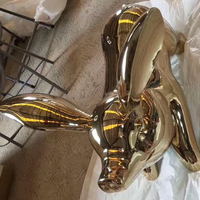 Estatuas Modernas de Cerdos Voladores Abstractos de Estilo Antiguo y Esculturas de Globos de Acero Inoxidable Dorado, Arte 3D Hecho a Mano con Temática de Ángeles Personalizado