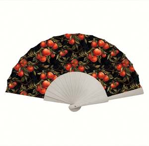 Abanicos Plegables de Madera Tradicionales Personalizados, Ecológicos, Tallados con Flores y Ángeles, Portátiles, Recuerdo, Modelo de Pintura, Decoración, Promociones - Product Image 6