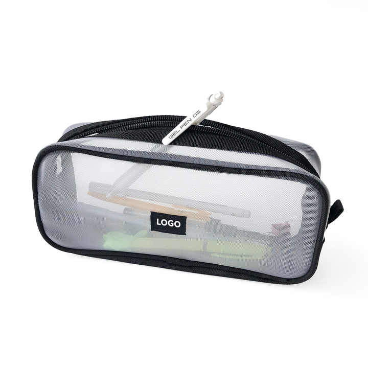 custom clear pencil case transparent mesh