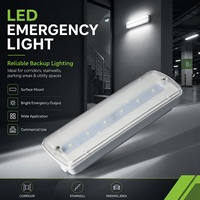 Système d'éclairage LED d'urgence étanche IP65 à faible MOQ, avec batterie de secours rechargeable sur mesure, pour usines et entrepôts