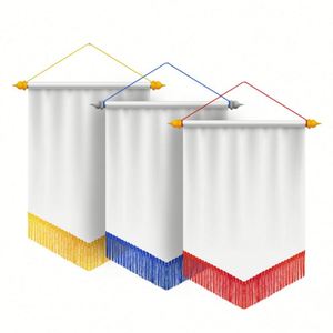 Bandera de satén personalizada de poliéster digital a todo color de alta calidad y bajo precio para promoción deportiva, mini banderín colgante con logotipo del club - Product Image 2